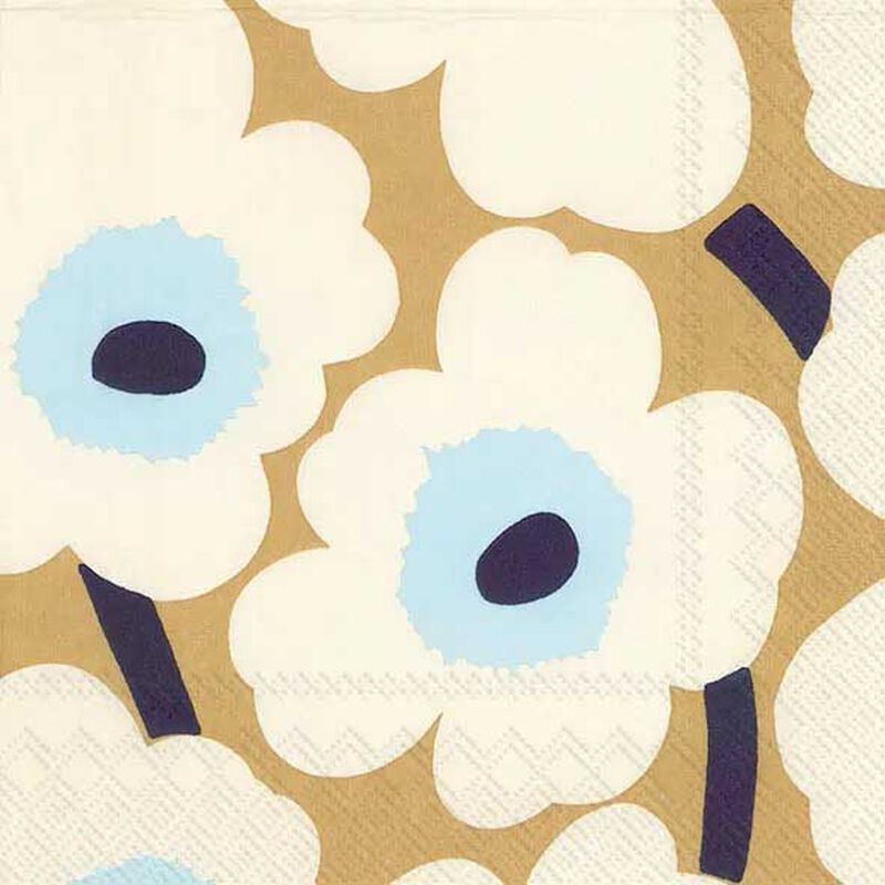 IHR Marimekko Unikko White Gold Luncheon Napkin image number 0